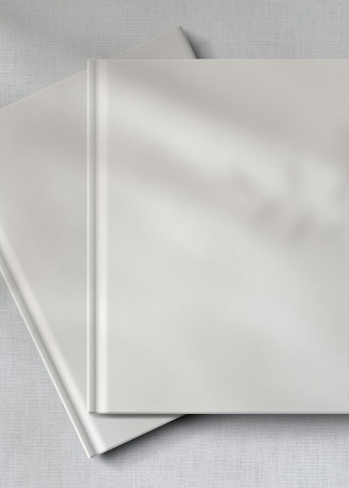 Minimal blank white book cover, design space